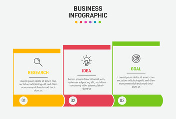 Fototapeta premium Vertical infographic design with icons and 3 options or steps. Thin line. Infographics business concept. Can be used for info graphics, flow charts, presentations, mobile web sites, printed materials.