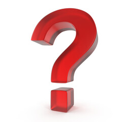 Red Glass Question Mark