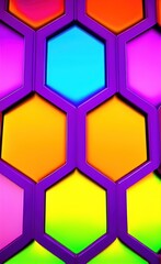 Abstract colorful honeycombs background pattern, colorful hexagon geometric , minimal hexagon grid pattern