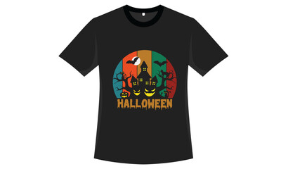 Halloween Pumpkin Vector Illustration T-shirt Design	