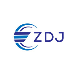 ZDJ letter logo. ZDJ blue image on white background. ZDJ vector logo design for entrepreneur and business. ZDJ best icon. - obrazy, fototapety, plakaty