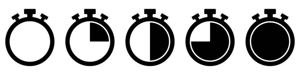 Timers icon on transparent background. Isolated vector elements. Stopwatch symbol