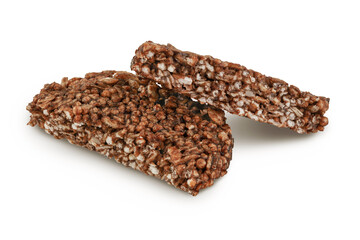 amaranth cookies with carob isolated on white background with full depth of field. Healthy food.