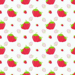 seamless pattern with strawberries and digital paper