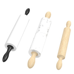 3d rendering illustration of some rolling pins