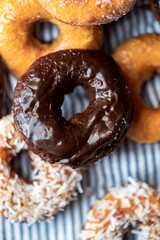Single Chocolate Donut Close Up