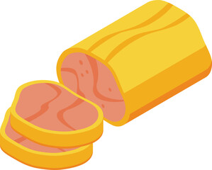 Foie gras roll icon isometric vector. Duck food. Pate meat © ylivdesign