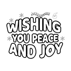 Merry Christmas Coloring page. Christmas line art coloring page design for kids.