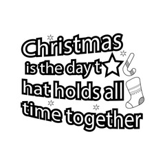 Merry Christmas Coloring page. Christmas line art coloring page design for kids.