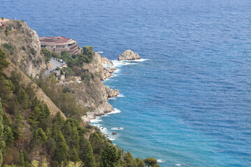 Fototapeta na wymiar panoramic view of the coast from Taormina Sicily-