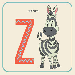 Fototapeta na wymiar animal alphabet letter z