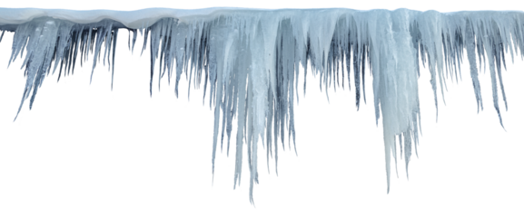 Icicles photo isolated from the background, isolated object.
