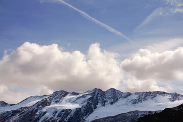 Hiking trail in South Tyrol in the Martell Valley