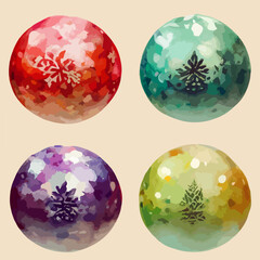 Seamless pattern christmas balls, watercolor balls background pattern. Winter holidays