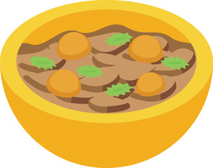 Bean food icon isometric vector. Meal meat. Tomato food