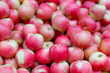 Full frame shot of red apples. Fresh red apples from the market.