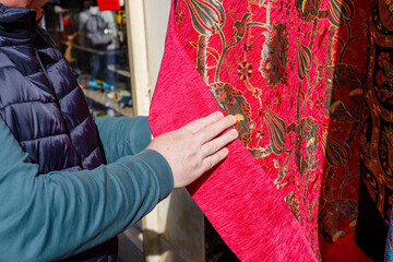Choice of many colorful turkish shawls