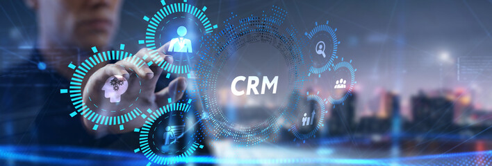 Business, Technology, Internet and network concept. CRM Customer Relationship Management.