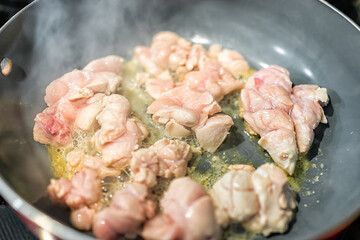 Macro closeup of fresh whole beef sweetbreads thymus organ gland, nutritious ancestral meat...