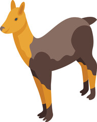 Obraz premium Brown lama icon isometric vector. Cute animal. Funny baby