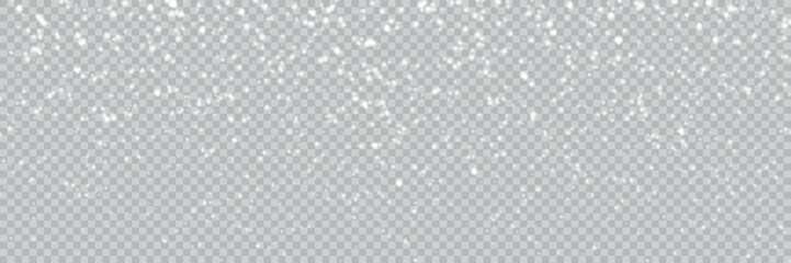 Abstract winter background from snowflakes blown by the wind on a white checkered background. White dust light png.