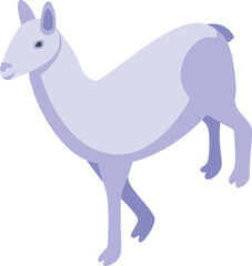 White animal icon isometric vector. Cute lama. Cool baby