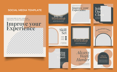 Social media template business agency for digital marketing and business sale promo. furniture or fashion advertising. banner offer. promotional mockup photo vector frame