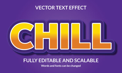 Chill Editable 3D text style effect vector template