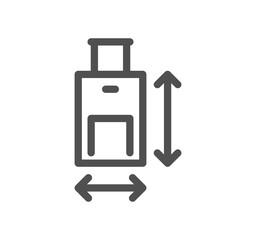 Baggage and travel icon outline and linear vector.