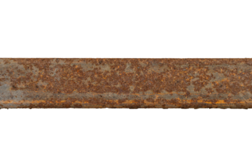 Rusty steel beam from metal stock isolated on white background.