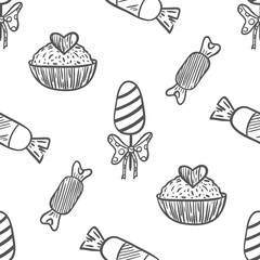 vector graphic seamless pattern with candies and sweets 2