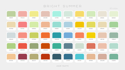 Bright Summer Palette. Fashion color trend vibes. Color palette forecast of the future shades. Vector template illustration EPS10 - obrazy, fototapety, plakaty