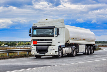 Fuel truck transports fuel - 542487637