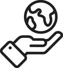 Earth, Planet line icon