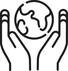 Earth, Planet line icon