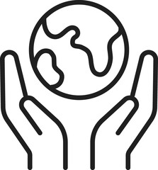 Earth, Planet line icon