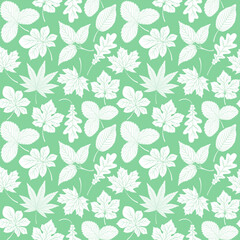 Decorative seamless pattern with leaves
