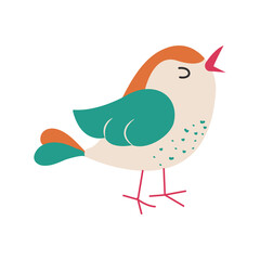 Cute little bird. Exotic bird. Vector illustration.