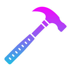 Hammer Glyph Gradient Icon