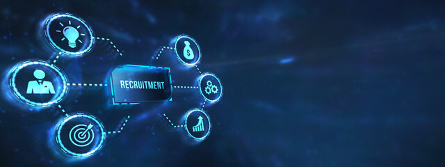 Internet, business, Technology and network concept.Recruitment career employee interview business HR Human Resources concept. 3d illustration.