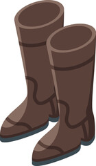 Jockey boots icon isometric vector. Horse hippodrome. Sport training