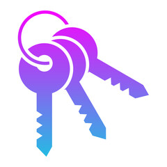 Key Set Glyph Gradient Icon