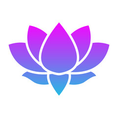 Lotus Flower Glyph Gradient Icon