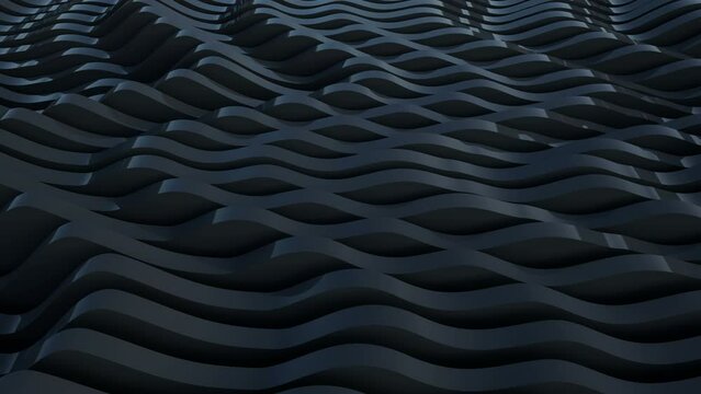 Abstract black wave animation background.