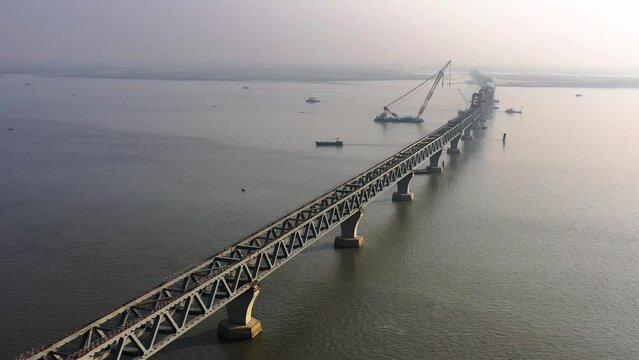 The Padma Multipurpose Bridge, commonly known as the Padma Bridge, is a two-level road-rail bridge across the Padma River, the main distributary of the Ganges in Bangladesh