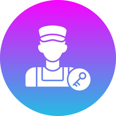 Locksmith Gradient Circle Glyph Inverted Icon
