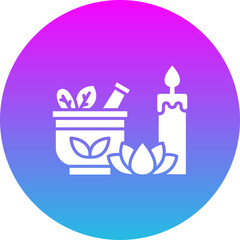 Mortar Gradient Circle Glyph Inverted Icon