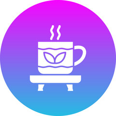 Herbal Tea Gradient Circle Glyph Inverted Icon
