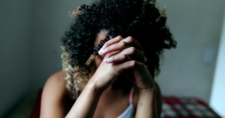 Desperate depressed woman crying in despair, crying person hispanic ethnicity2