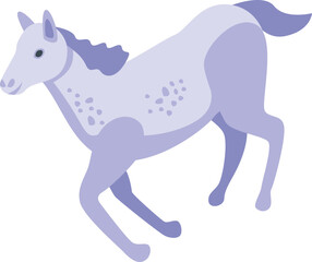 White horse icon isometric vector. Animal jockey. Sport racetrack